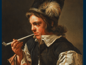 Michaelina Woutiers / Wautier Mons(?), Portrait of a Young Man with a Pipe.