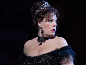 Soprano Sondra Radvanovsky goes into the windup for a sensational moment in Puccini's "Tosca'/