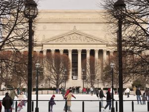 The National Archives building.