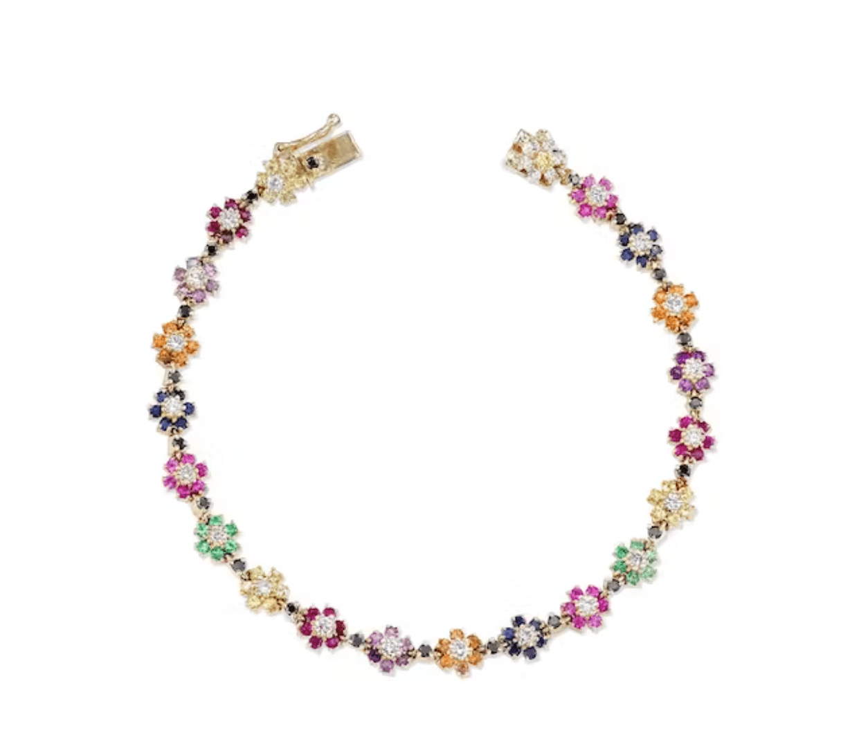 diamond bracelet with flowers