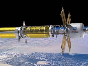 Concept of a spacecraft enabled by nuclear thermal propulsion.