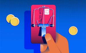 Illustration of credit card with mousetrap attached