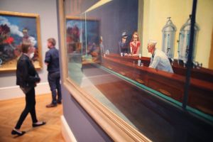 An Edward Hopper painting inside a Museum