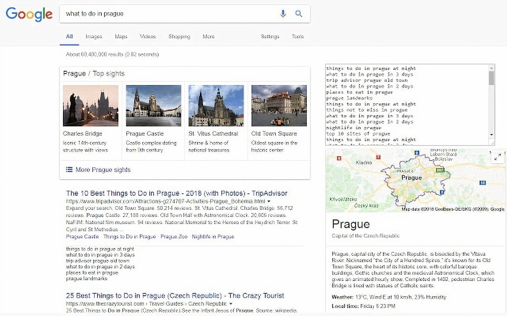 Extract People also search phrases in Google