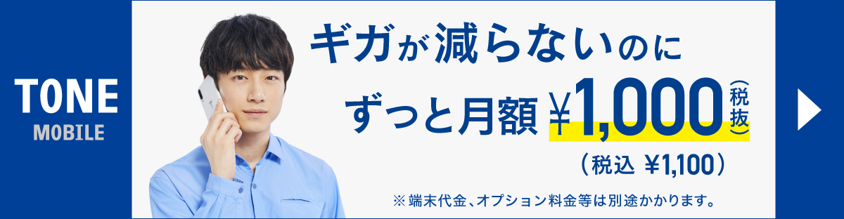 【トーンモバイル】ギガ不安なし！で使える格安スマホ AIで安心安全を守る