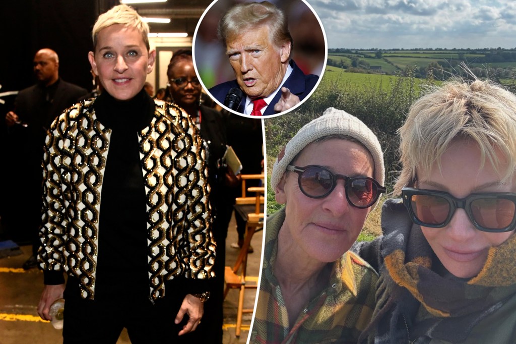 Ellen DeGeneres denies rumors her UK home flooded after fleeing the US following Donald Trump’s election win