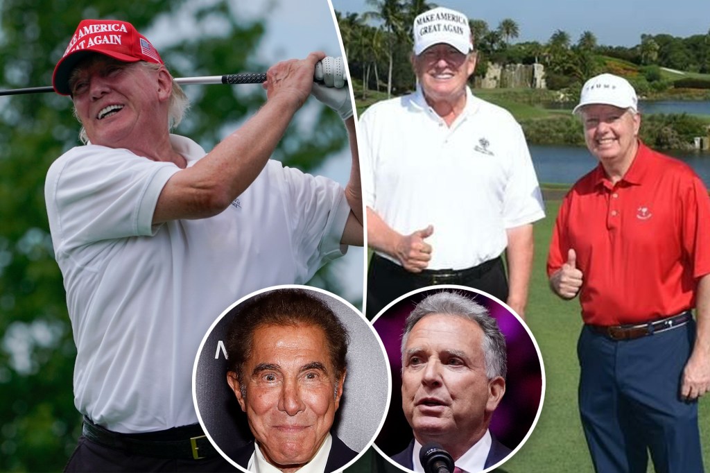 Donald Trump back on Palm Beach golf course, with Lindsey Graham,  Steve Witkoff as Steve Wynn hits private club