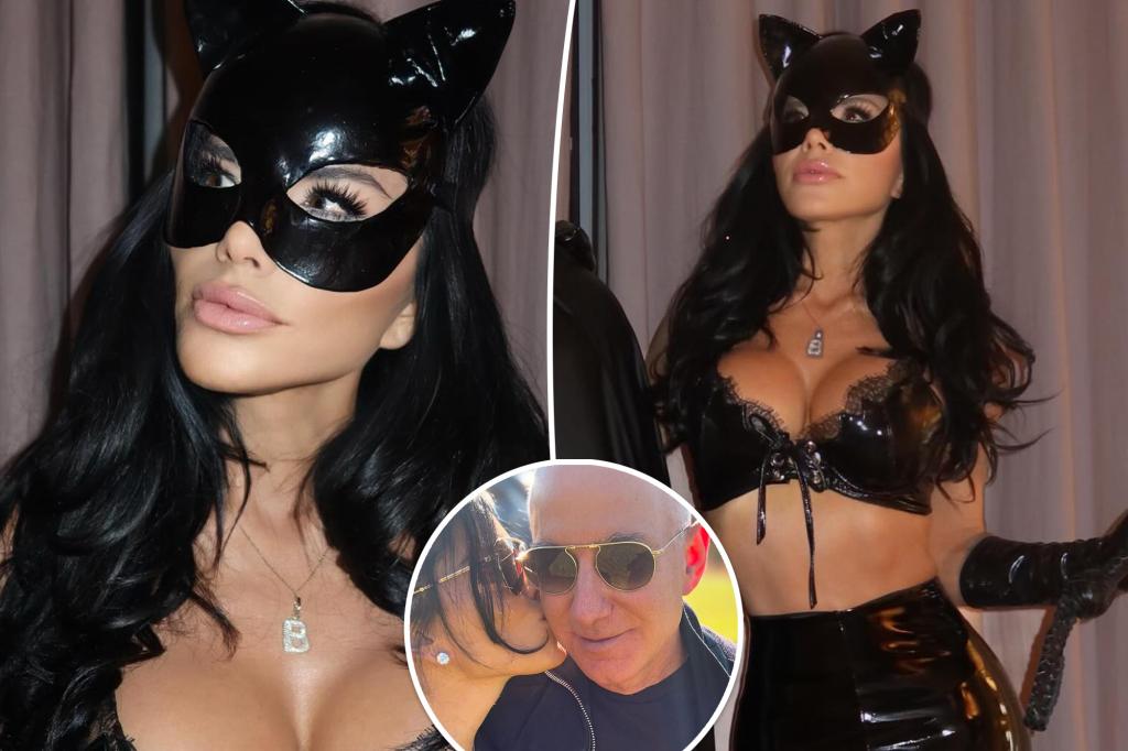 Lauren Sánchez flaunts curves in patent leater Catwoman costume as she hints at Jeff Bezos as her Batman