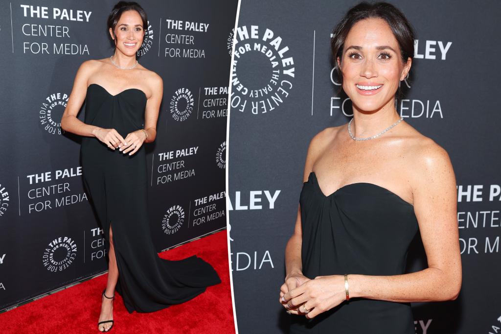 Meghan Markle dazzles in diamonds and Oscar de la Renta to support Tyler Perry at Paley Honors Gala