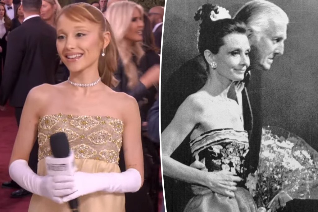 Ariana Grande goes full Audrey Hepburn at 2025 Golden Globes in vintage Givenchy haute couture