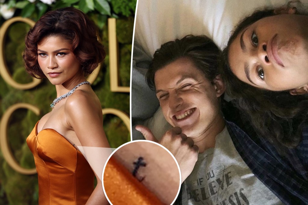 Fans spot Zendaya’s tiny tattoo seemingly dedicated to Tom Holland on 2025 Golden Globes red carpet