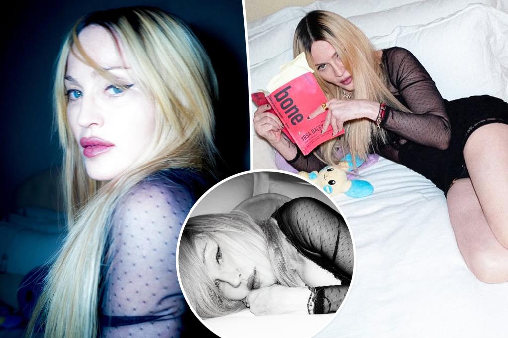 Madonna fans gush over singer’s ageless look as she models black mini dress in steamy bedroom photos