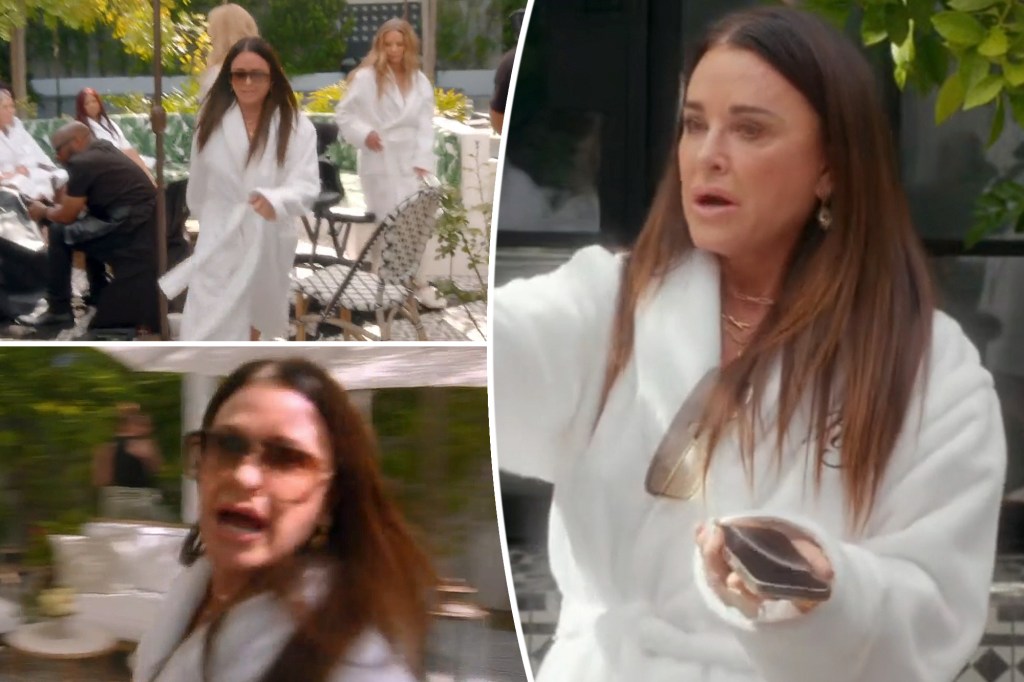 Kyle Richards breaks down in tears and storms off ‘RHOBH’ set following heated spa day scene