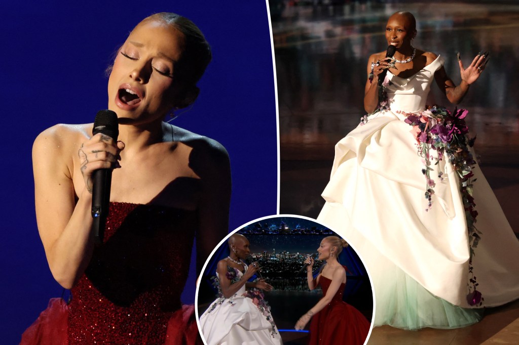 Ariana Grande and Cynthia Erivo perform show-stopping mash-up of songs from ‘Wizard of Oz,’ ‘Wiz’ and ‘Wicked’ to open Oscars 2025