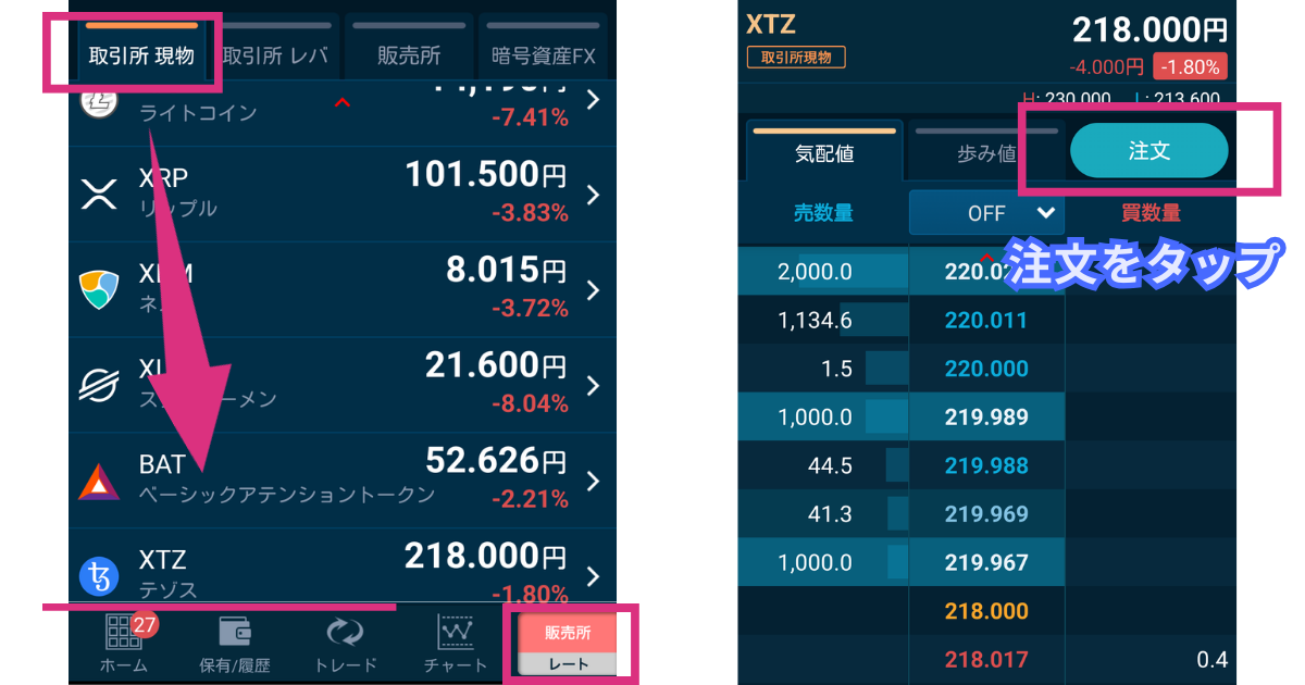 仮想通貨XTZ(Tezos/テゾス)の買い方