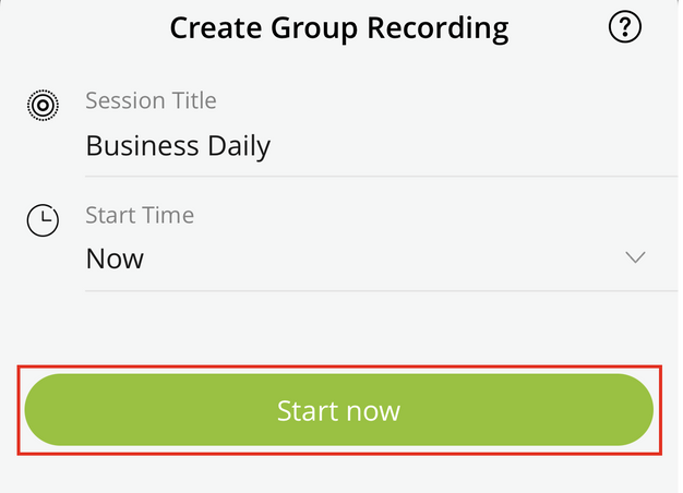 Create Group Recording