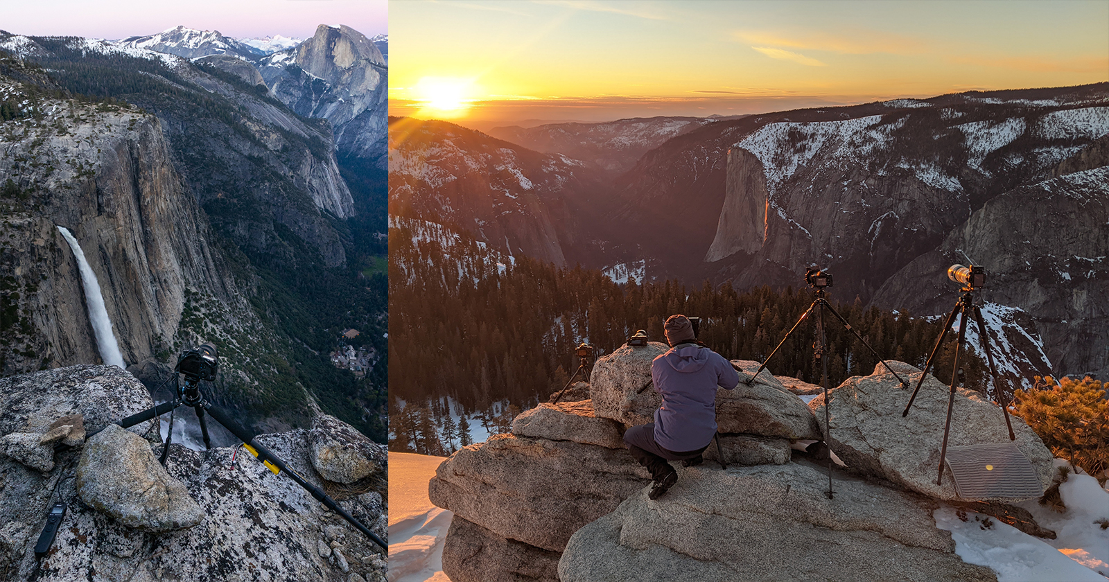 BTS images from 11 Trip Timelapse video of Yosemite Park