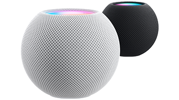 HomePod mini in white and space gray