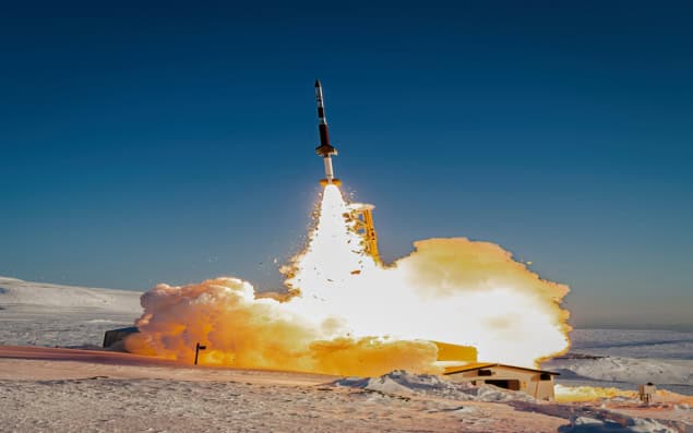 The Endurance rocket ship launches from Ny-Ålesund, Svalbard