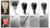 X-ray images of a key and a raspberry with a needle