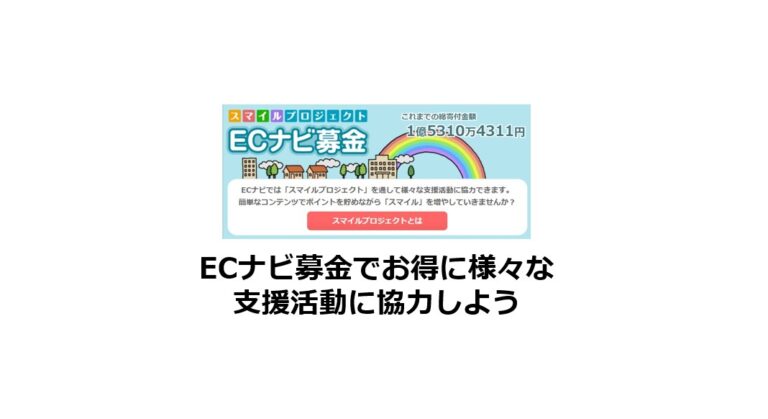 ECナビ募金でお得に様々な社会支援に協力しよう