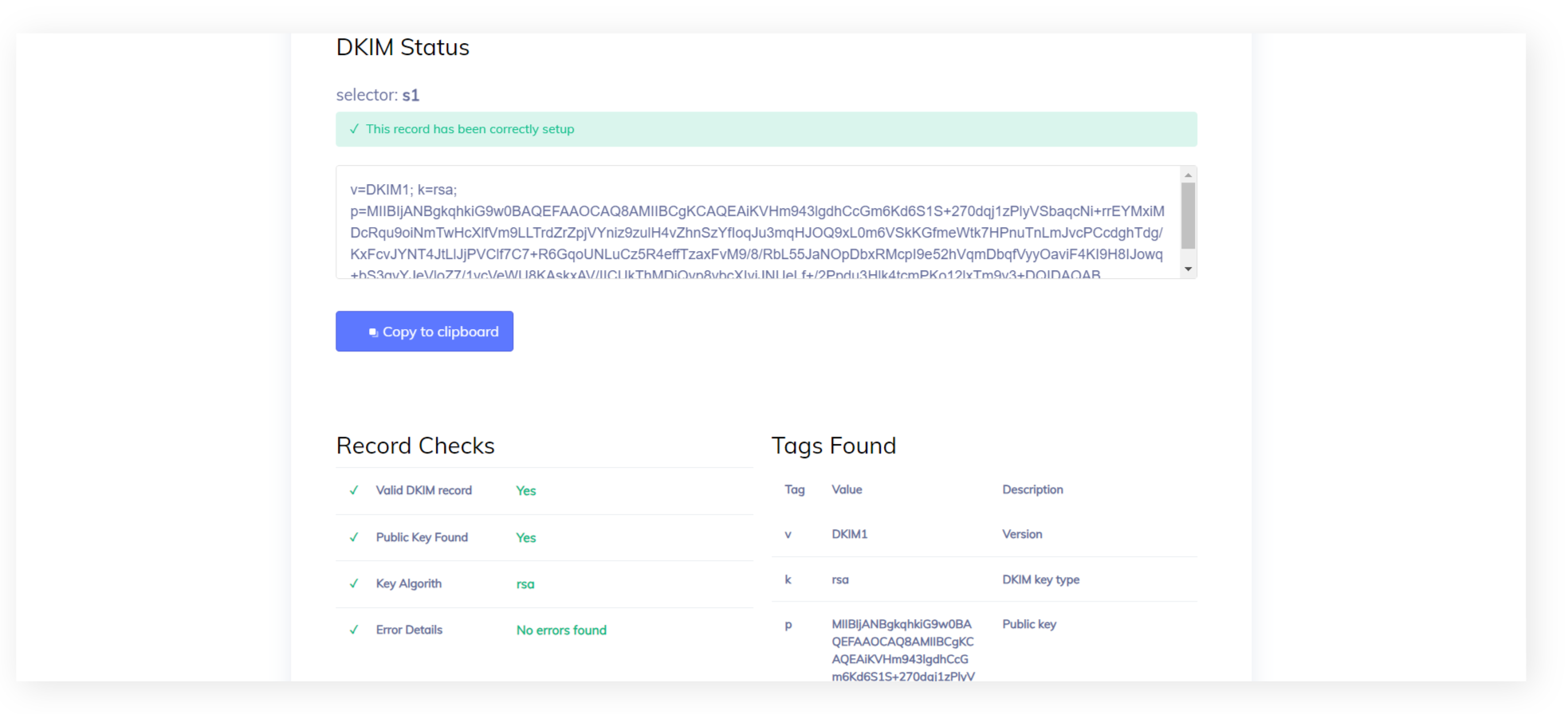 DKIM record checker