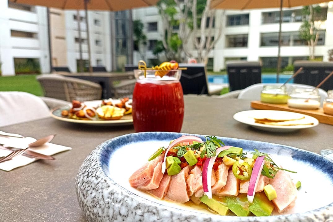 Delicioso plato de ceviche del restaurante en Puebla Pescao y Limón