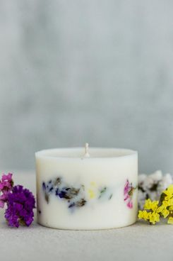 TL Candles Unscented Soy Wax Candle Dried Flower Candle