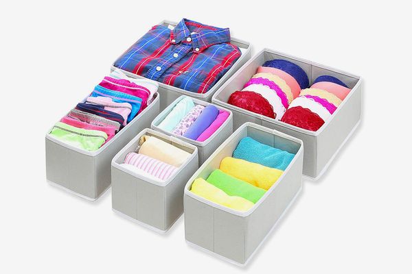 SimpleHouseware Foldable Cloth Organizer for Underwear Bras (Set of 6)