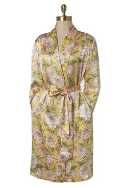 Paul Stuart Floral & Fern Silk Robe