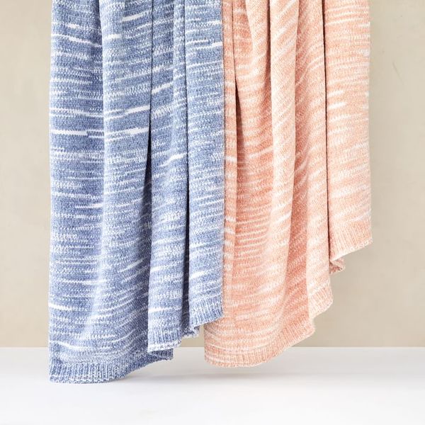 West Elm Marled Luxe Chenille Throw (Blush)