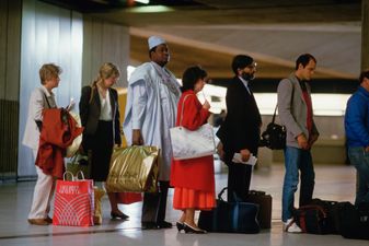 Travelers in Charles de Gaulle Airport