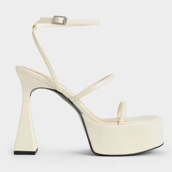 Charles & Keith Strappy Sculptural-Heel Platform Sandals