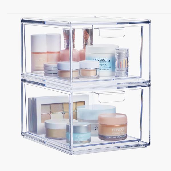 STORi Audrey Stackable Clear Bin Plastic Organizer Drawers