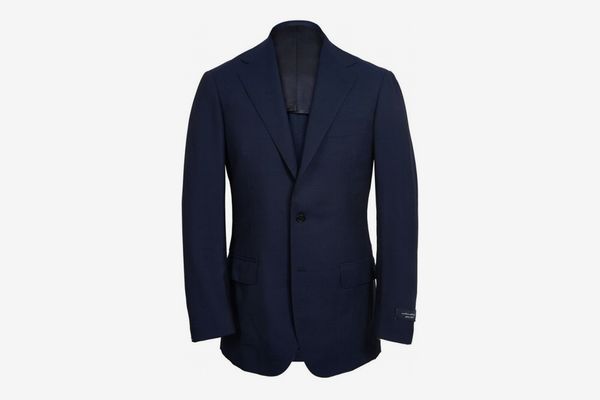 Ring Jacket Navy Calm Twist Wool Suit