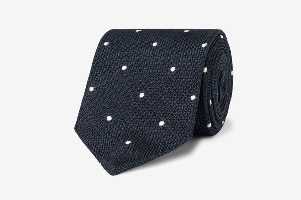 Drake’s 8-cm Polka-Dot Silk-Grenadine Tie