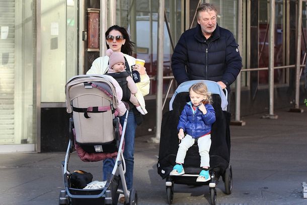 *EXCLUSIVE* Alec and Hilaria Baldwin were seen enjoying a casual stroll with their kids near their home in New York City