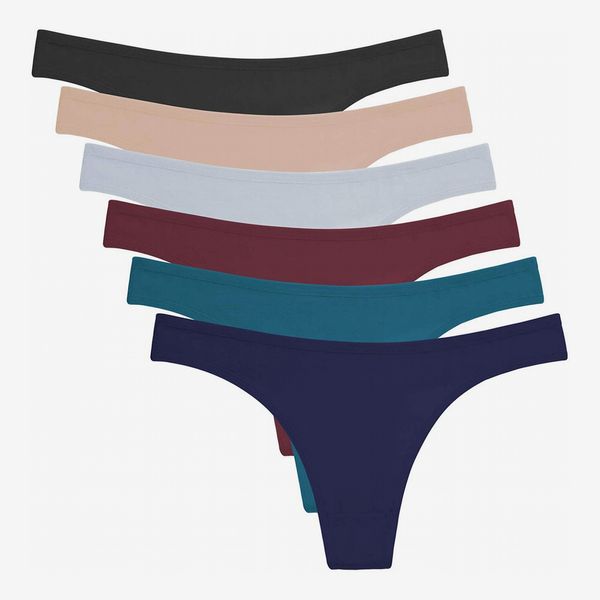 ANZERMIX Women’s Breathable Cotton Thong Panties Pack of 6