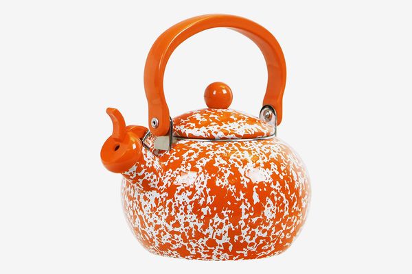 Calypso Basics by Reston Lloyd Whistling Teakettle, 2-Quart, Orange Marble