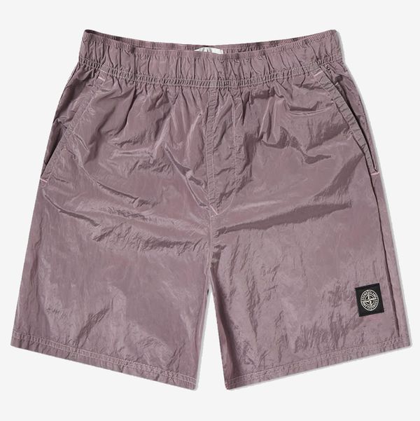 Stone Island Garment Dyed Nylon Metal Patch Logo Swim Short