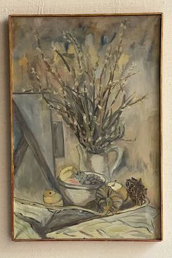 Framed Mid Century Neutral Still Life 1960s