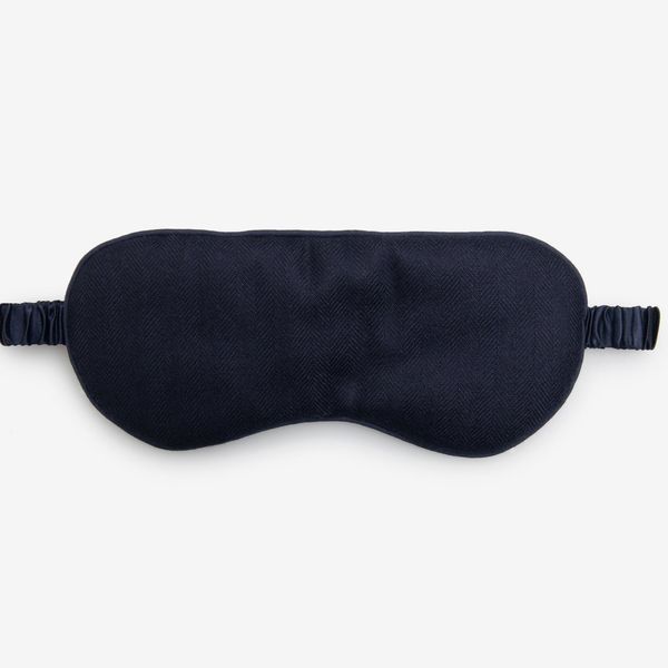 Derek Rose Duke Pure Cashmere Navy Eye Mask