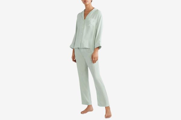 Sleepy Jones Silk Satin Pajama Shirt