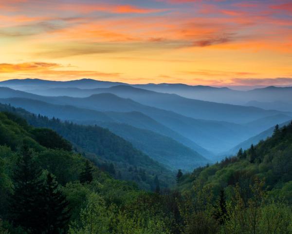 Krásny pohľad na mesto Pigeon Forge