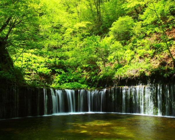 Krásny pohľad na mesto Karuizawa