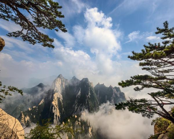 Ein schöner Blick auf Huayin