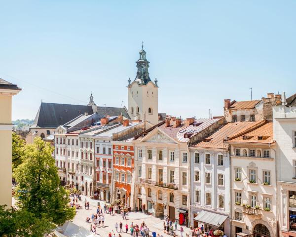 Una bellissima vista di Lviv