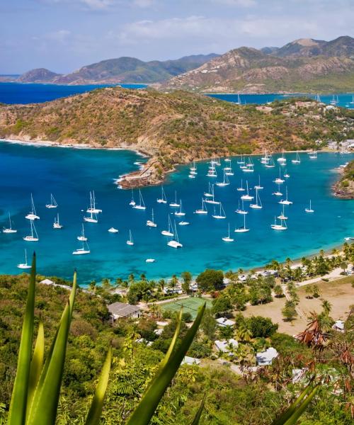 Uma bela vista de Antígua e Barbuda