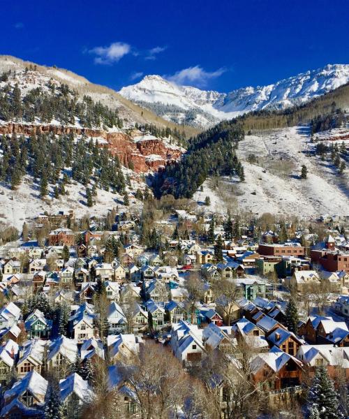 Čtvrť v destinaci Telluride, kde se naši zákazníci rádi ubytovávají.