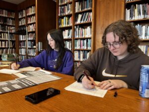 University of Michigan students participating in the Pens for Press campaign to advocate for justice for journalist Carlos Avila.